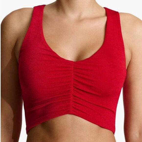 N By Naked Wardrobe NWT Shirred Crop Tank Top M - Picture 1 of 8